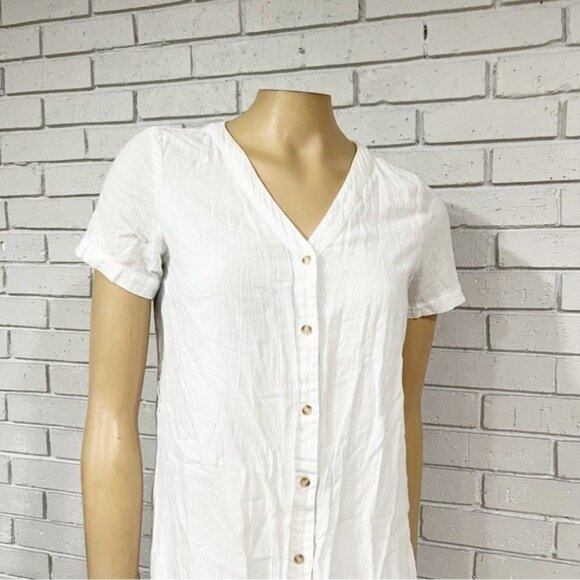 Vero Moda White Button Down Tea Dress - Size XS - Picture 2 of 7